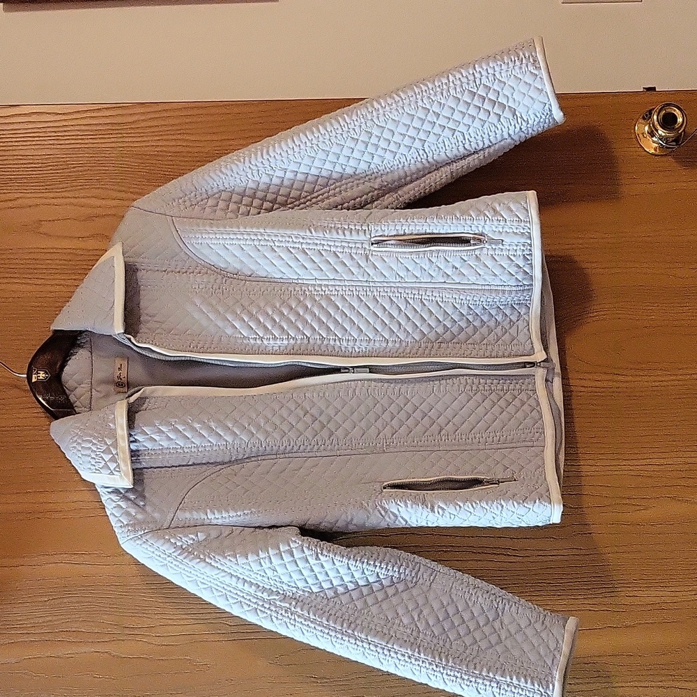 Vintage Quilted Jin Bei Waist Coat Baby blue